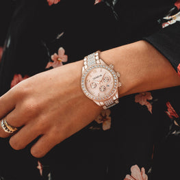 Waterproof Women Luxury Classic Stainless Steel Crystal Quartz Round Wrist Watch